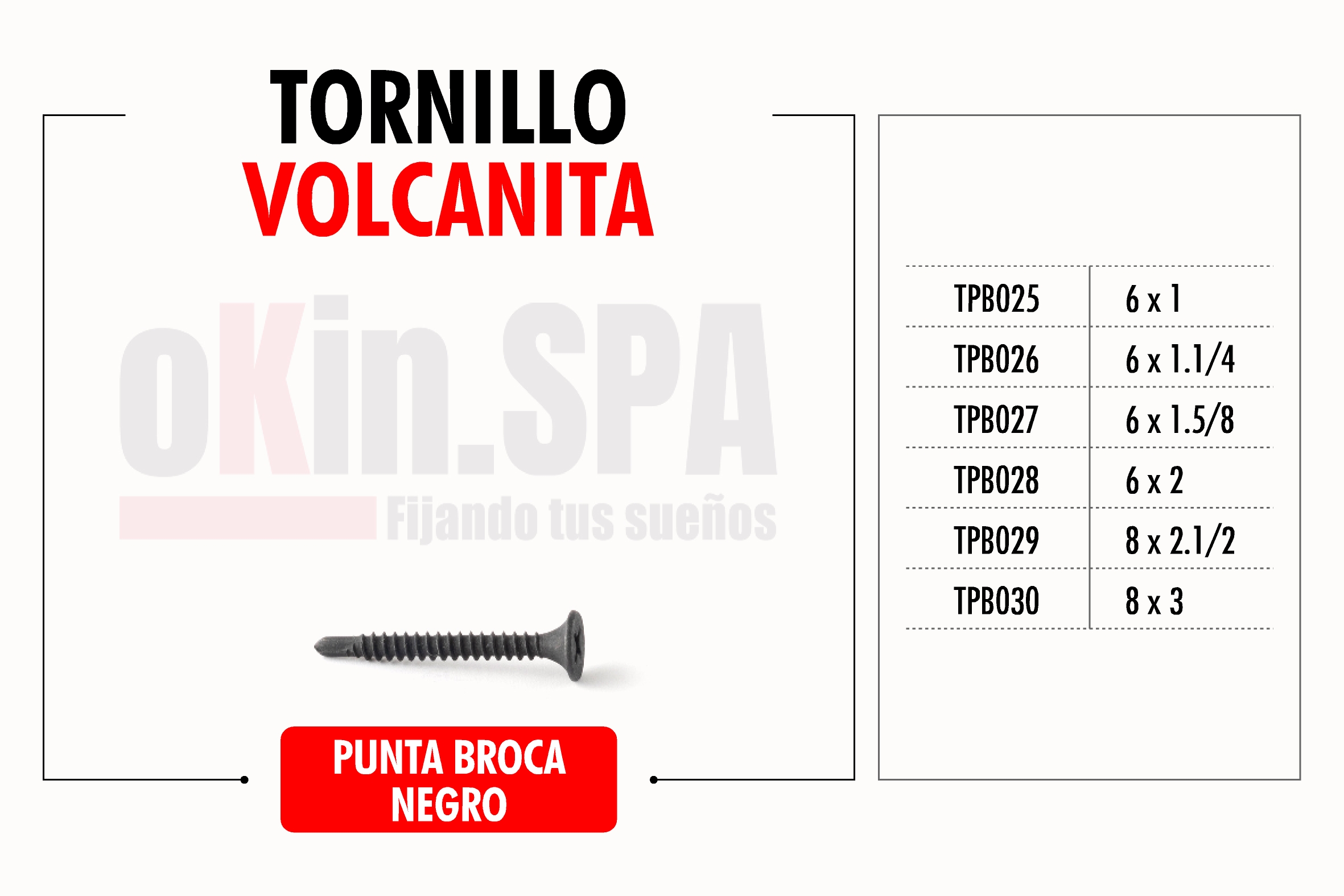 Tornillo Volcanita Punta Broca Fosfatado - Imagen 4