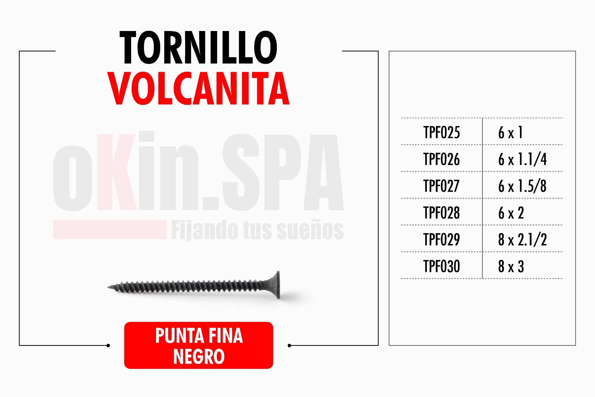 Tornillo Volcanita Punta Fina Fosfatado - Imagen 4